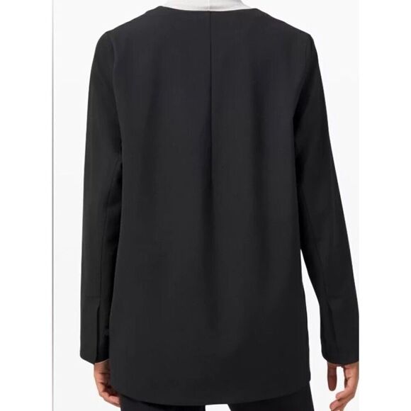 LULULEMON LAB SAMAT BLACK OVERSIZE LINED BLAZER JACKER sz 4 SOLD OUT $228 - Picture 2 of 8
